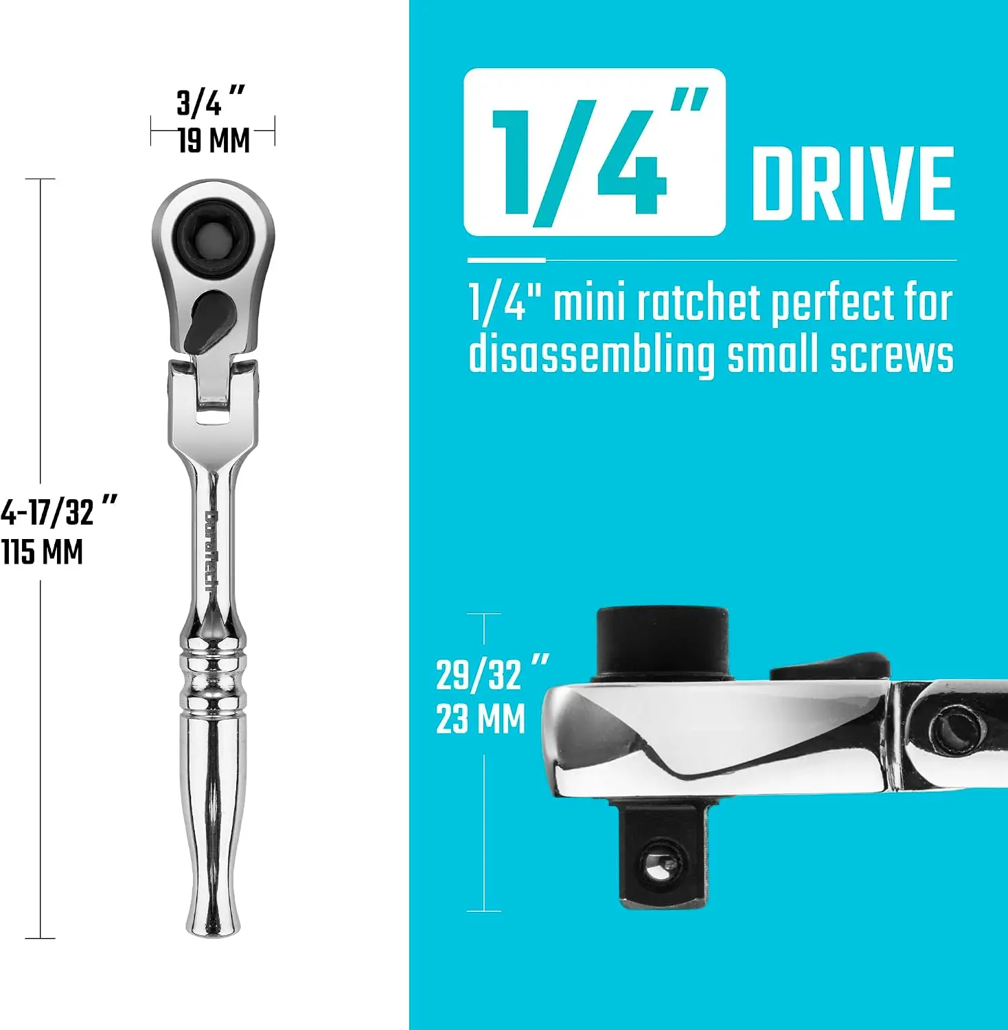 Multifunctional Double-head Movable Head Ratchet 72-tooth Handle Small Fly Socket Multi-purpose Two-way Screwdriver Quick Wrench
