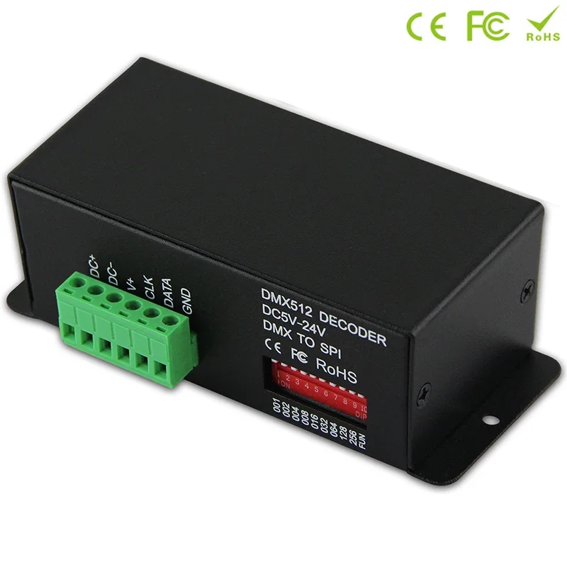 BC-802 5V 12V 24V DMX512 TTL Signal Decoder LPD6803/LPD8806/WS2801/SK6812/TM1814 IC pixel Light LED Controller DMX Convertor