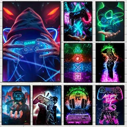 Punk Style Gaming Room Gamepad Canvas Paintings Posters and Prints Wall Art Pictures Gamer for Boys Children Room Decor Gift