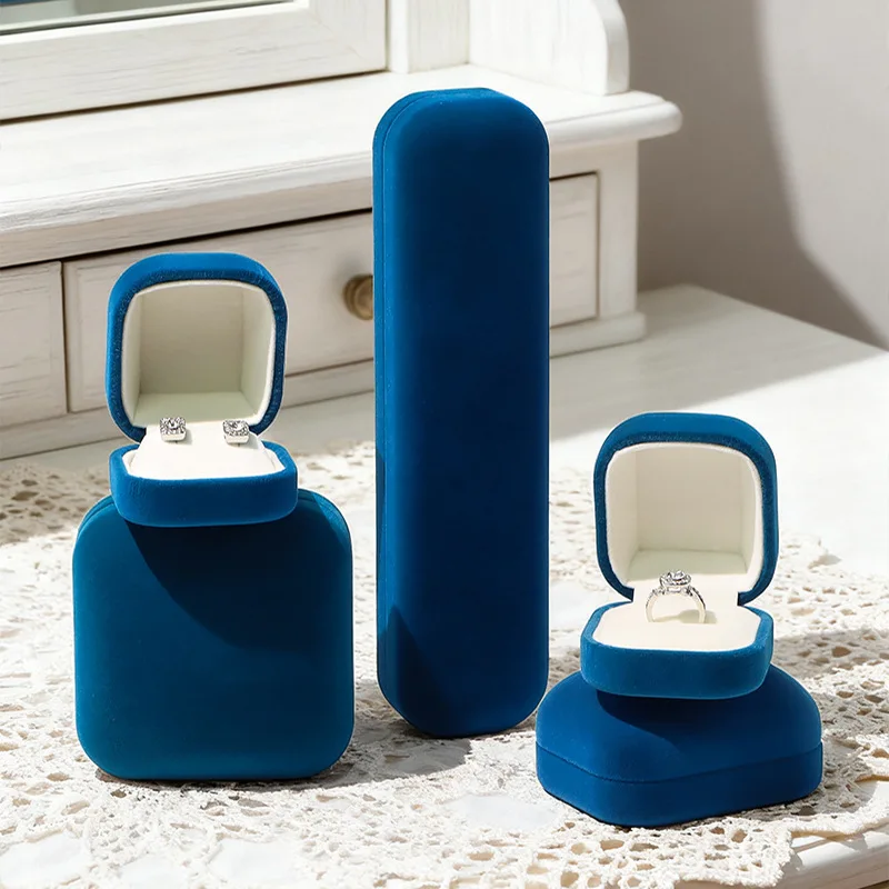 Erhabene Top Schmucks cha tulle Flanell Ring Box einfache Ohrringe Anhänger Armband Schmuck Aufbewahrung sbox