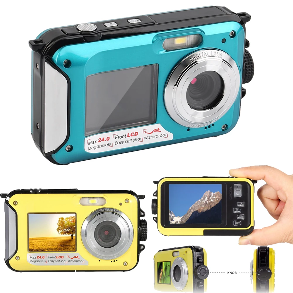 

Underwater Digital Camera 1080P HD 2.4MP Waterproof Camera Shockproof for Swimming Underwater Recording Action Cam Cameras