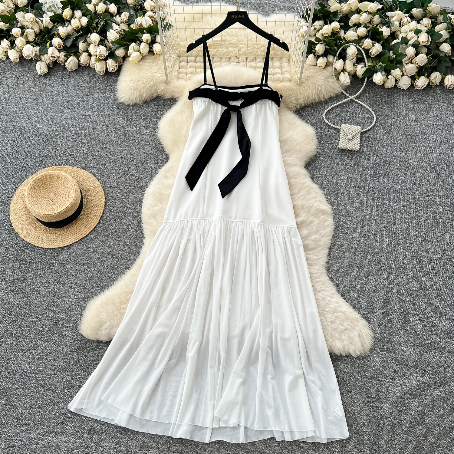 

Retro butterfly loose Pleated Elegant A-line Beach Vacation Party Dress Women Summer Spring Vestidos