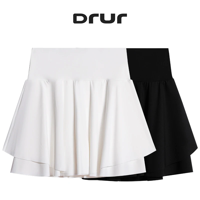 DRUR Tennis Skirts With Pant Sportswear Woman Gym Skirt Pants High Waist Layered Skirt Sports Skort Women Micro-Miniskirt 2025