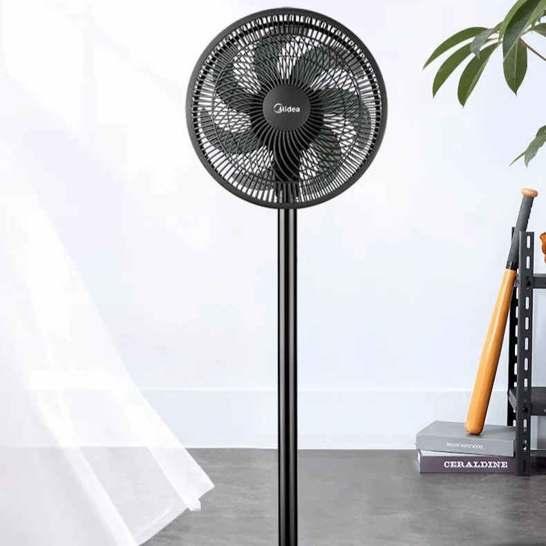 مروحة أرضية كهربائية من ميديا، توربينات رياح منزلية كبيرة، مروحة صامتة عمودية قوية وموفرة للطاقة