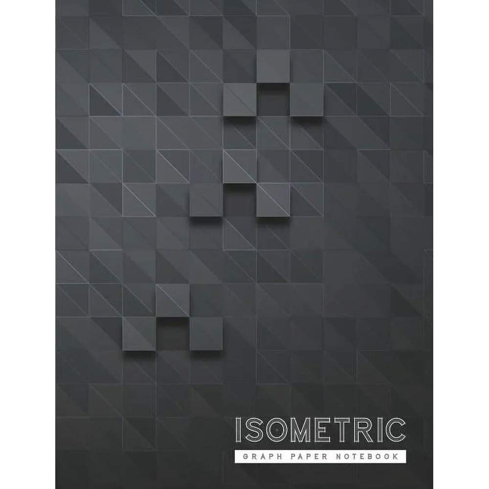 مثلث الهندسة دفتر متساوي القياس الرسم البياني ورقة ثلاثية الأبعاد لوحة الرسم مهندس رسم صياغة مجلة 120 صفحة 8.5x11 بوصة