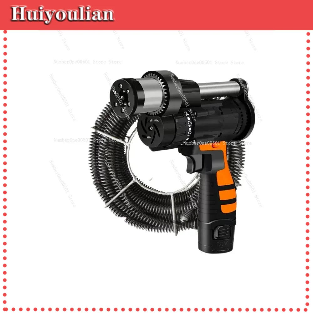 12V Electric Drain Auger Machine Drill Attachment Sewer Toilet Clog Remover Tool