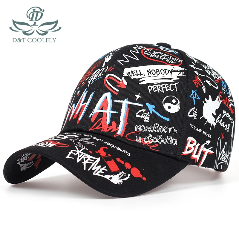 2023 New Fashion Graffiti Cap Women Men Cotton Material Adjustable Comfortable Quality Punk Style Sun Protection Versatile Cap