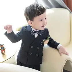 Kids 1 Year Black Birthday Dress Baby Boys New Year Photograph Suit Children Wedding Performance Piano Party Blazer Tuxedo Wear