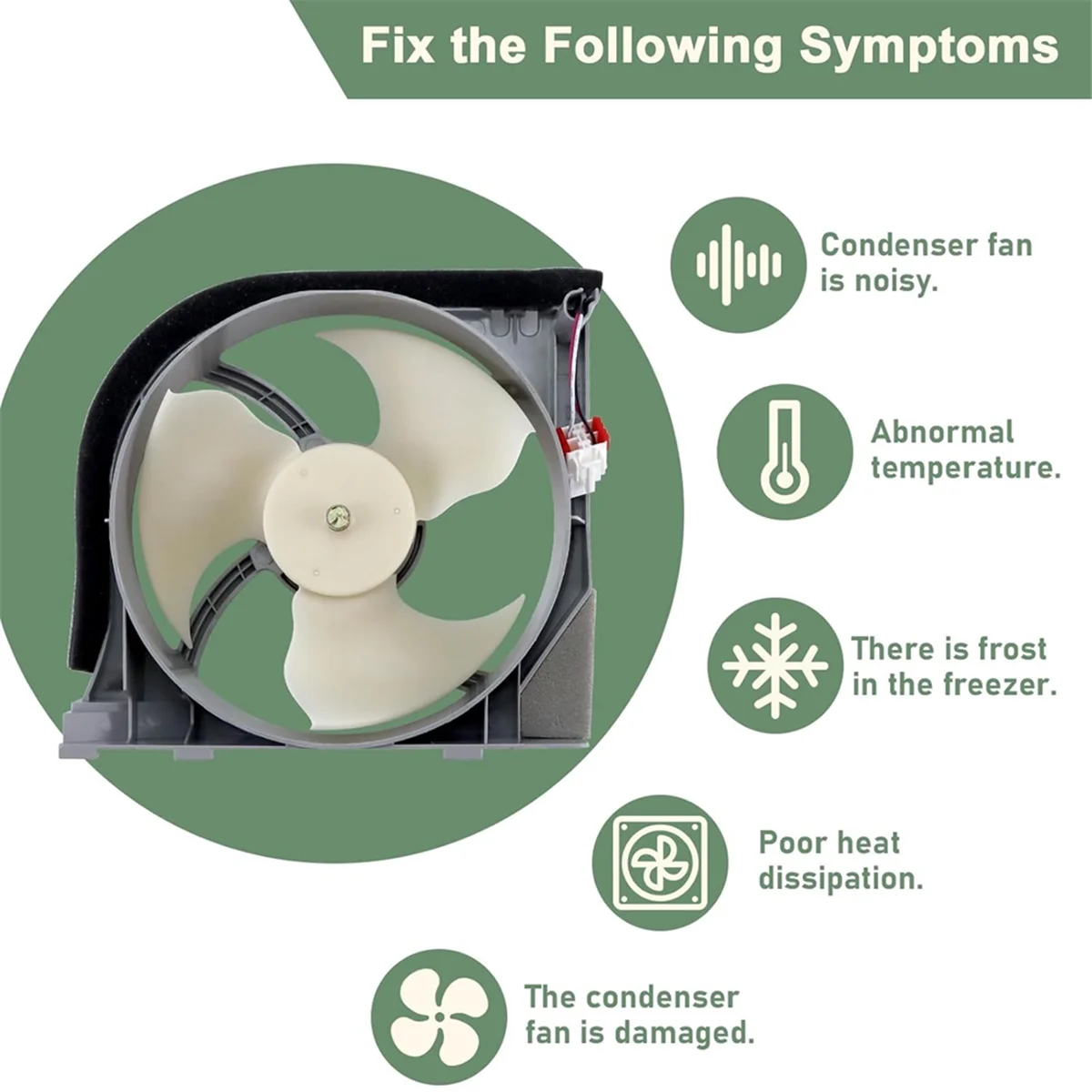 TYMQ DA97-15765A DA31-00340A Refrigerator Condenser Fan Motor Assembly for Samsung DA97-12842A, DA31-00278C DC 12V