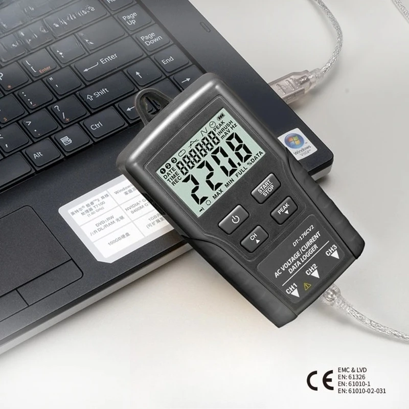Digital LCD USB Current Voltage Datalogger FOR 256000‑Point Memory Time Date Display Measuring Tool Accessories