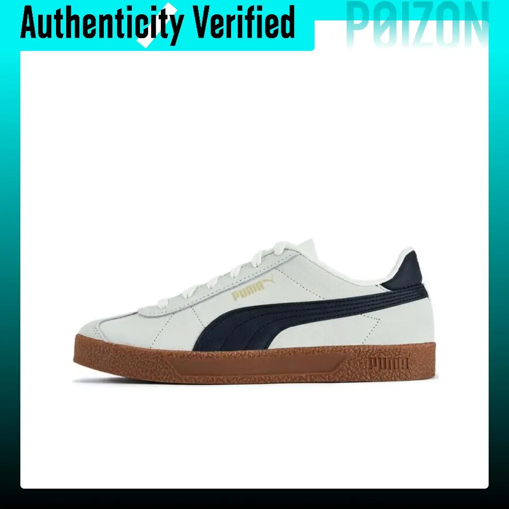 PUMA Club Leather Casual Cushioning Abrasion Resistant Lightweight Breathable Low top German Army Trainers Unisex Gray 381111-08
