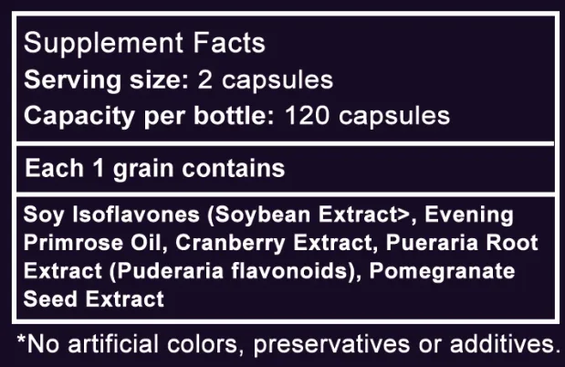 Soy Isoflavone Capsule Nutritional Supplement Scientifically Matched, Deeply Nourishing and Maintaining Youth