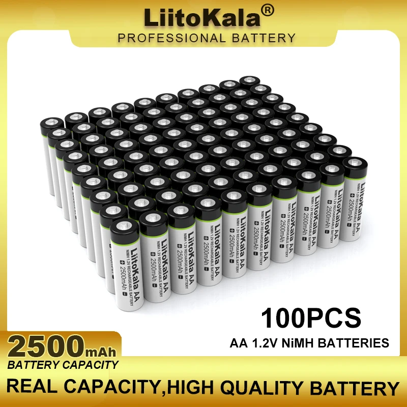 100PCS Liitokala 1,2 V AA 2500mAh Ni-Mh Akku Für Temperatur Gun Fernbedienung Maus Spielzeug Batterien