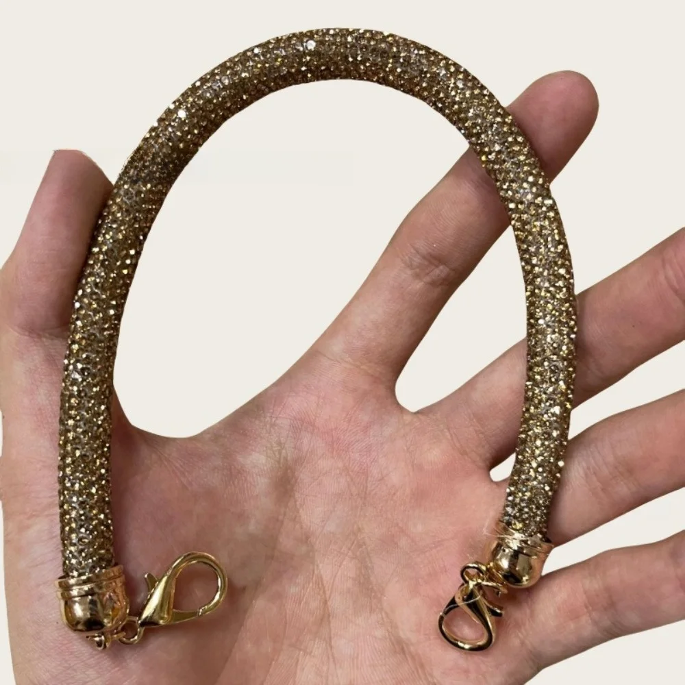 30cm Length Rhinestone Bag Strap Crossbody Design Chain Handle DIY Replacement Accessory Shoulder Strap Full Crystal Wrist Chain