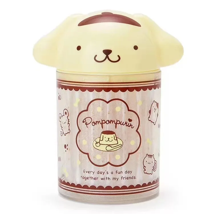 Kawaii Cartoon kreative Wattes täbchen Box Anime Hello kittys Cinna moroll meine Melodie Purin Desktop Storage Barrel 3D Wattes täbchen Box