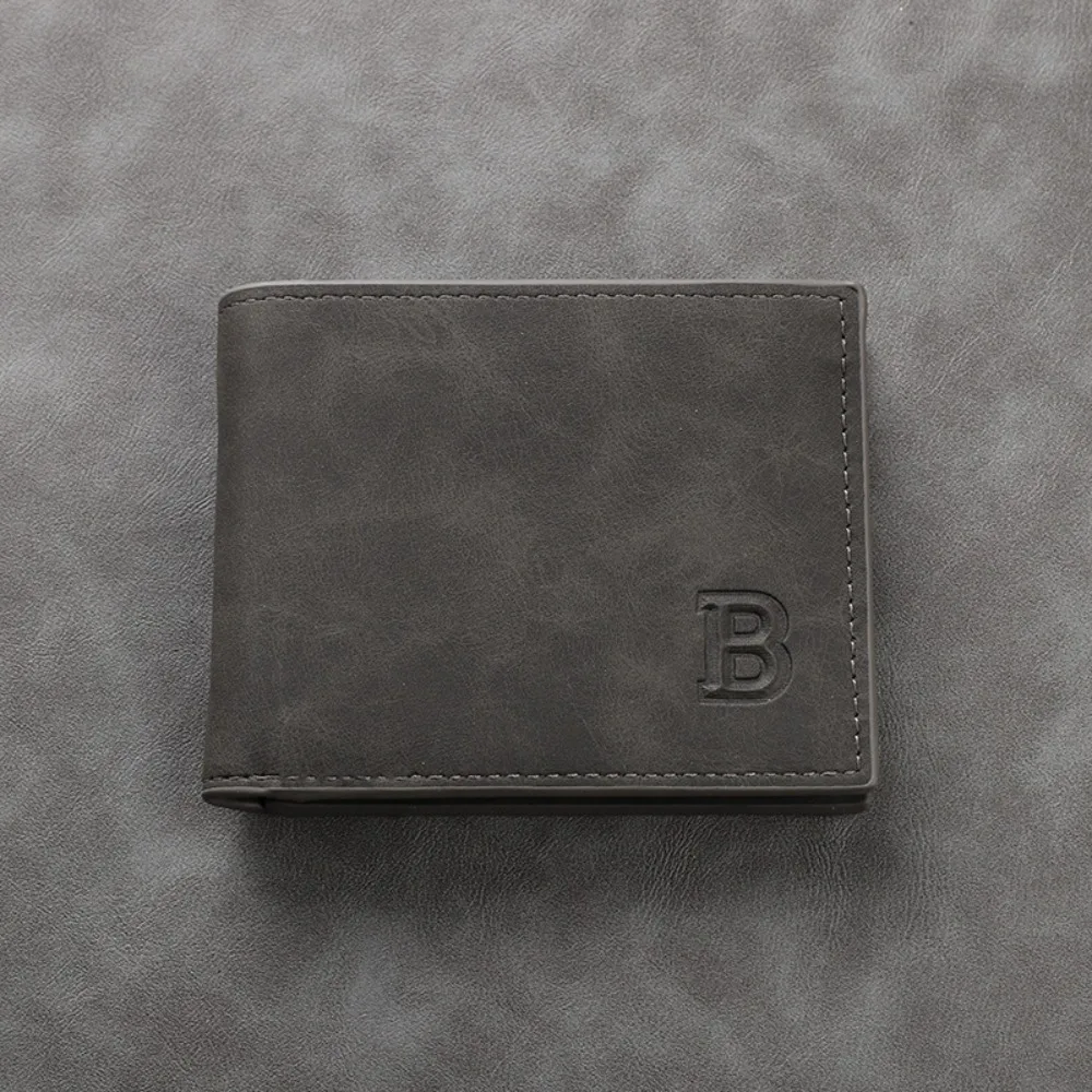 Fashion PU Leather Short Wallet Two Fold Solid Color Coin Purse Multi-purpose Comfort Surface Credit Card Holder Women Men