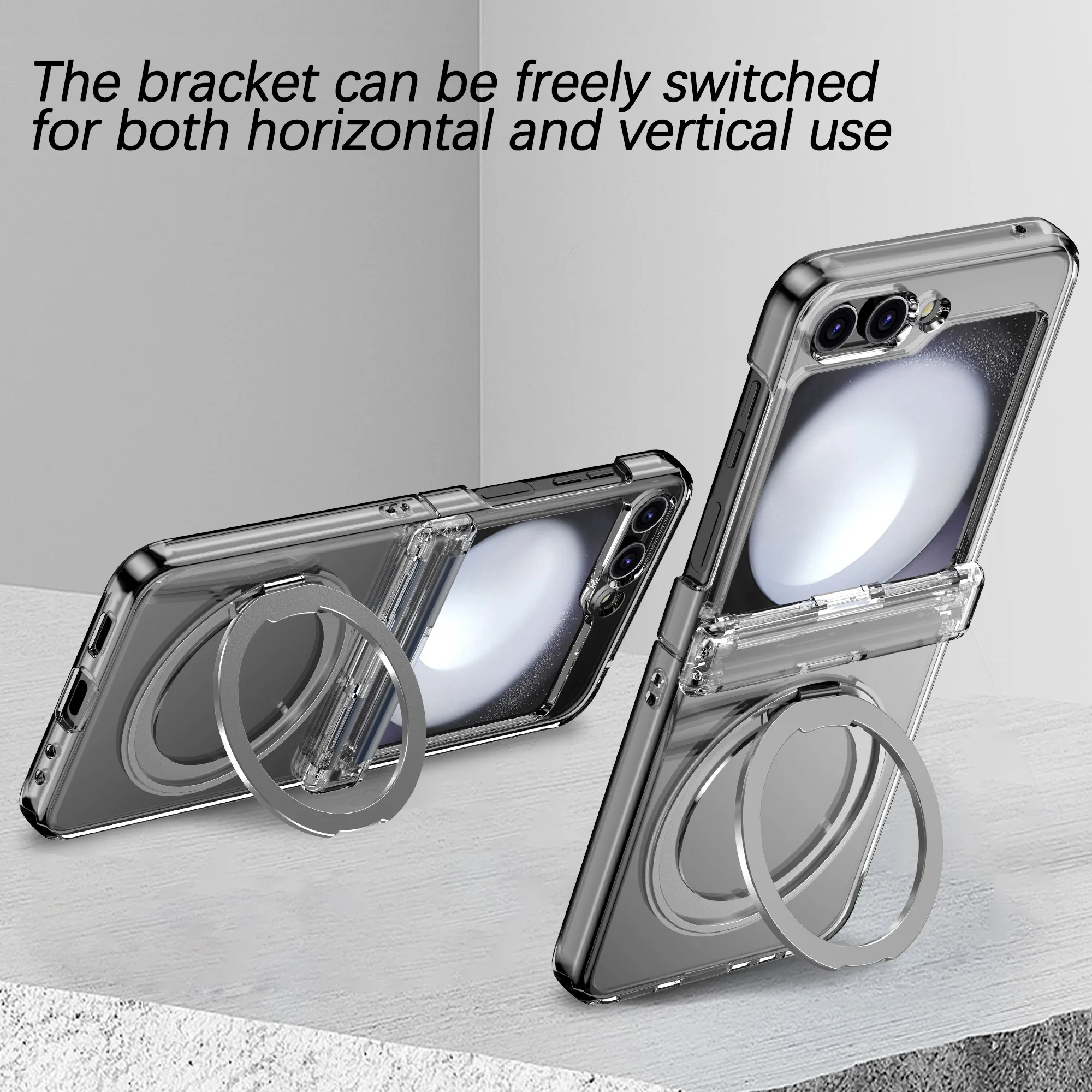 360° Metal Magnetic Bracket Phone Case for Samsung Galaxy Zflip3 Z Flip6 Flip 7 6 5 4 ZFlip4 Shockproof Magsafe Hinge Hard Cover