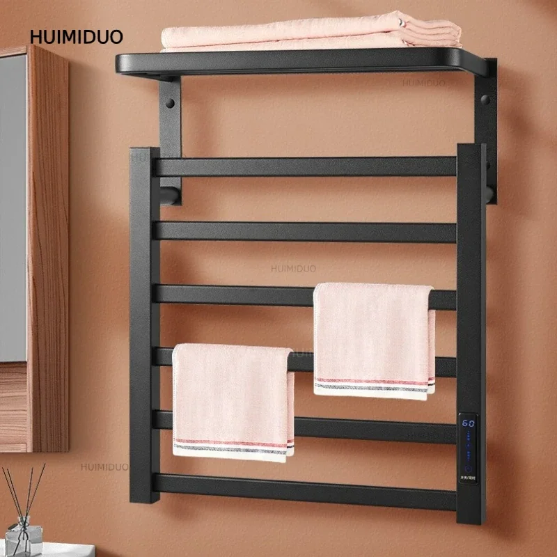 Carbon Fiber Electric Towel Rack,timed Drying,bath Towels,non Perforated Storage Rack,electric Heating Constant Temperature Rack