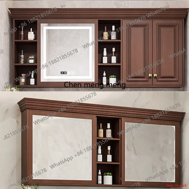 Toilet storage integrated cabinet, bathroom mirror cabinet, separate washstand, wall-mounted solid wood, bathroom cabinetA178
