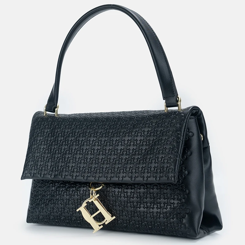 

High Quality Exquisite Fashion Design Flower Embossed Women's Handbag New Metal Accessories Unique Pattern Women's Shoulder Bag