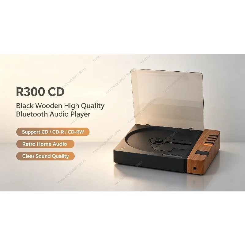 Syitren R300 Wooden Black Version CD Player High Quality BT Audio Player Support for CD/CD-R/CD-RW