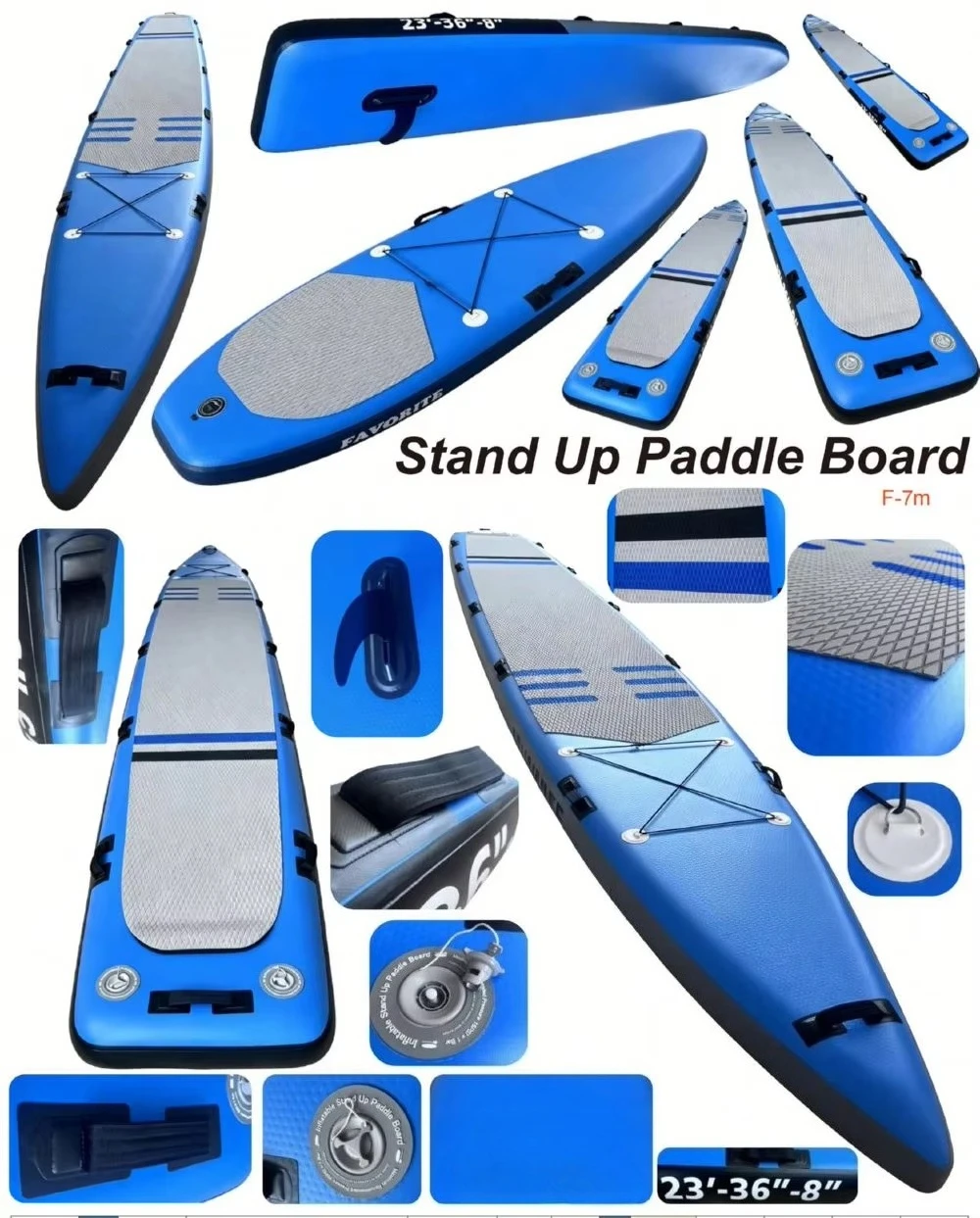 Inflatable PVC Stand Up Paddle Board 700cm Touring SUP Board With Hand Pump For Lake River Calm Water Recreation Sports Gear