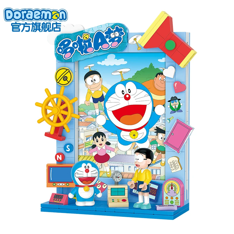 Doraemon Blue Fatty Photo Frame Réfrigérateur Autocollant Jouet décennie s de Construction ChimPlay Assembler Mobile Pendentif Modèle Anime Cadeau