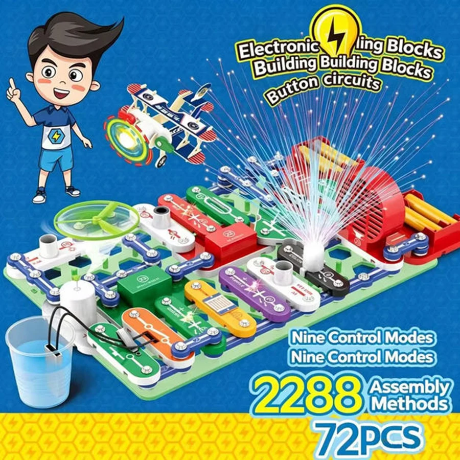 Electronic Building Block Set for Physics and Electricity Teaching Aid Educational Toy Birthday Gift for Children