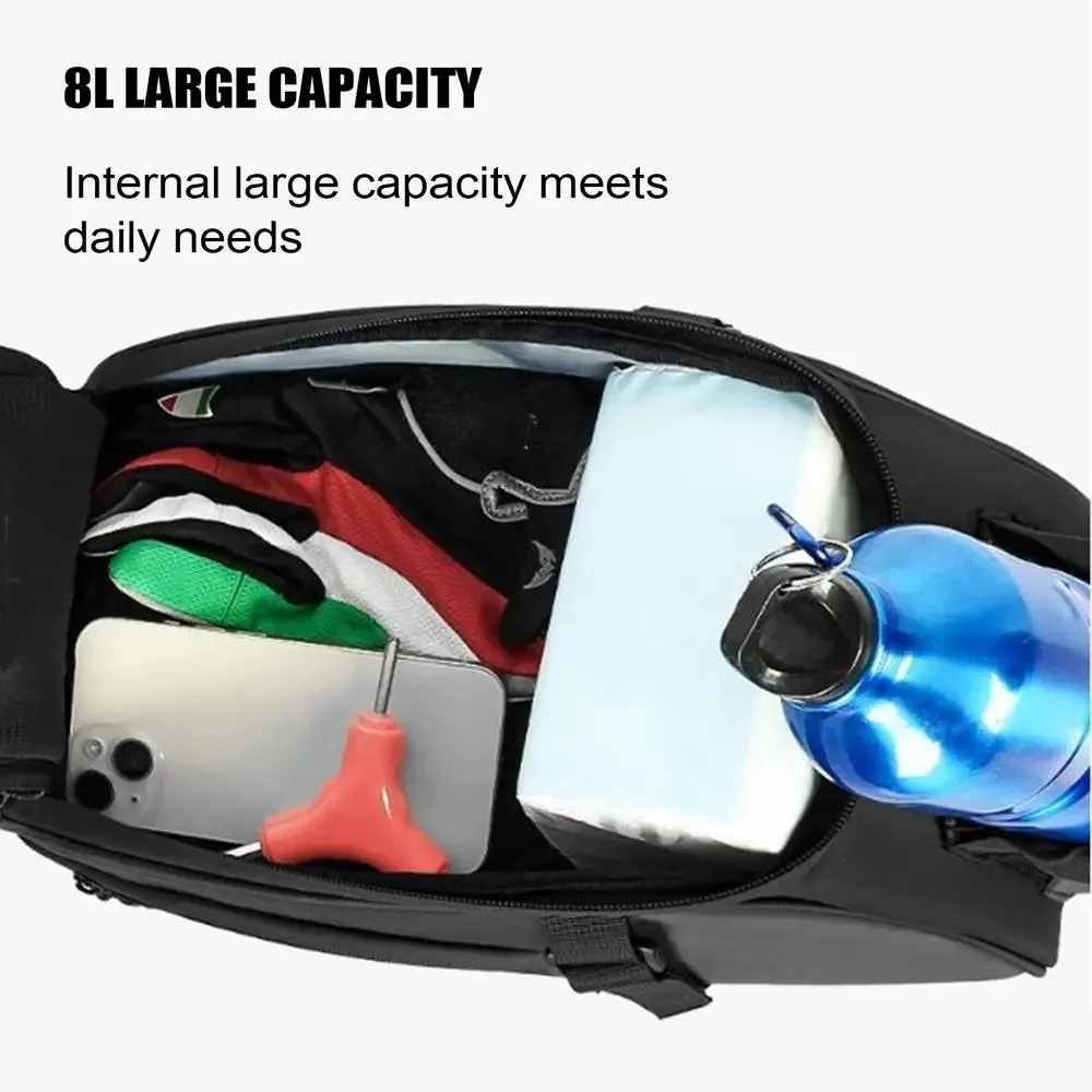 Bolsa multifuncional para porta-malas de bicicleta, grande capacidade, bolsa para selim de ciclismo, reflexiva, armazenamento de bagagem, para uso ao ar livre, rack traseiro, viagem