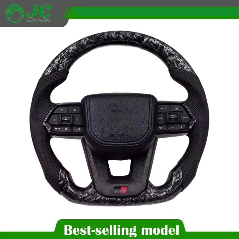 Carbon Fiber & Leather Sport Steering Wheel for Toyota Corolla Hilux Fortuner LC250 300 Land Cruiser GR – Aftermarket Upgrade