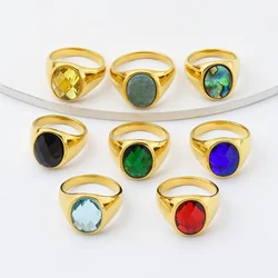 R3326 1pc Minimalist Men's/Women Gem style Wedding Titanium steel Golden ring,Fashion Men's 316LStainless steel Rings Party Tr