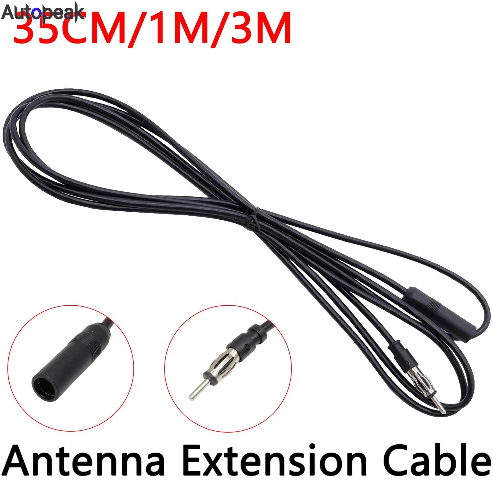 

Car Radio Antenna Extension Cable 35cm/1m/3m Car FM AM Radio Car Antenna Extension Cable Cord DIN Plug Connector Coaxial Cable