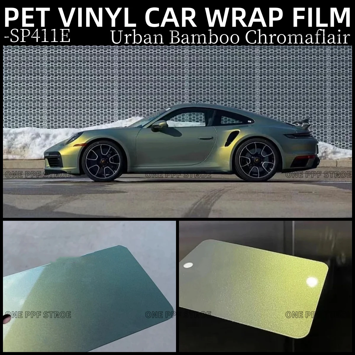 

Premium PET Original Paint Color Film City Bamboo Green Metallic Self Adhesive Wrap Vinyl Car 1.52*18m/5*59ft