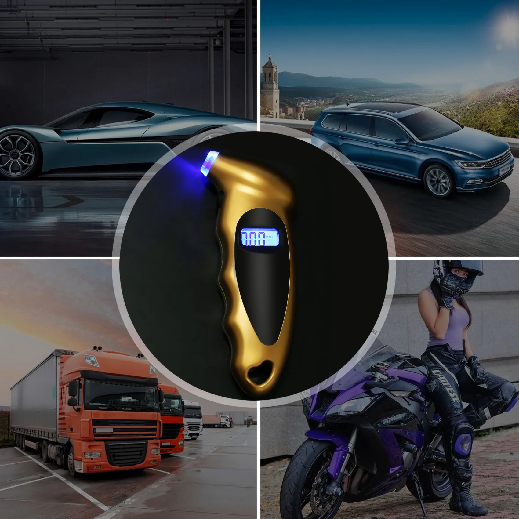 Portable Digital Tire Pressure Gauge 0-150 Psi High-Precision Air Pressure Gauge Tester Tool For Auto Car Motorcycle