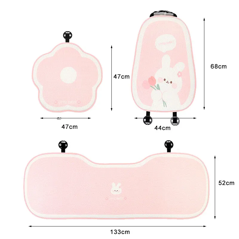 KAWOSEN Car Seat Cover Cartoon Cute Cushion Protector Summer Front Rear Seat Back Pad Mat Backrest Universal for Auto CSCC01 images - 6