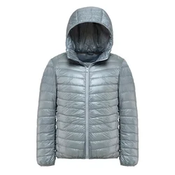 Chaqueta de plumón de pato blanca para hombre, abrigo informal ultradelgado con capucha, novedad de invierno y otoño, 2023