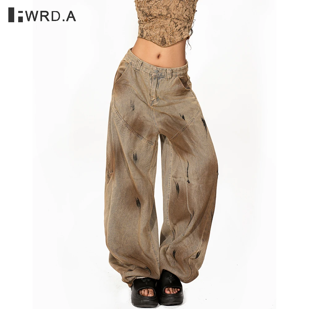

FWRD Vintage Washed Distressed Wide Leg Jeans For Women Autumn Winter Streetwear Loose Baggy Harajuku Denim Pants#FWRD6001