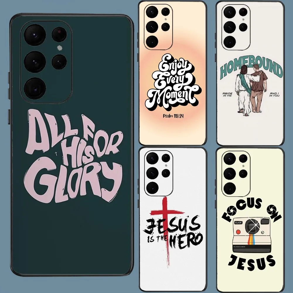 Bible Verse Jesus Christ Christian PhoneCase For Samsung Galaxy A52 A12 A51 S21 Edge S22ULTRA S23 S20LITE Plus ultra Black Cover