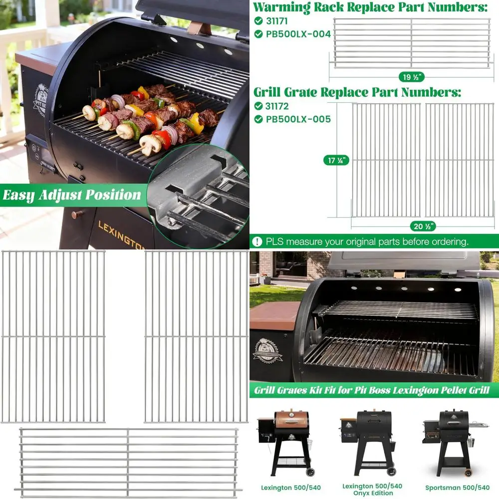 

Stainless Steel Upper Grid for Pit Boss Lexington Grills - 500/540 Series Pellet Smoker Replacement, BBQ Grilling Accessory