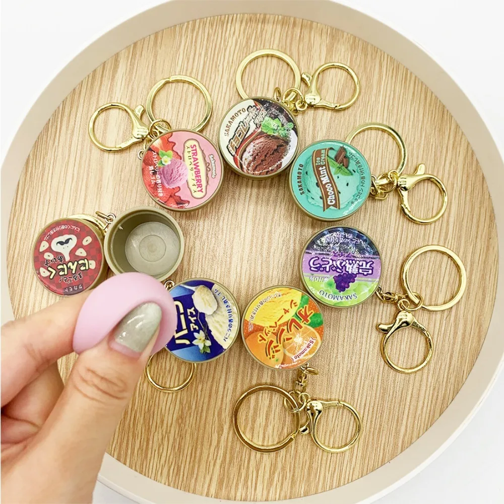 Funny Japanese Miniature Keychain Novelty Backpack Decor Decompression Vent Toy Flavors Creative Slow Rebound Pinch Pendant