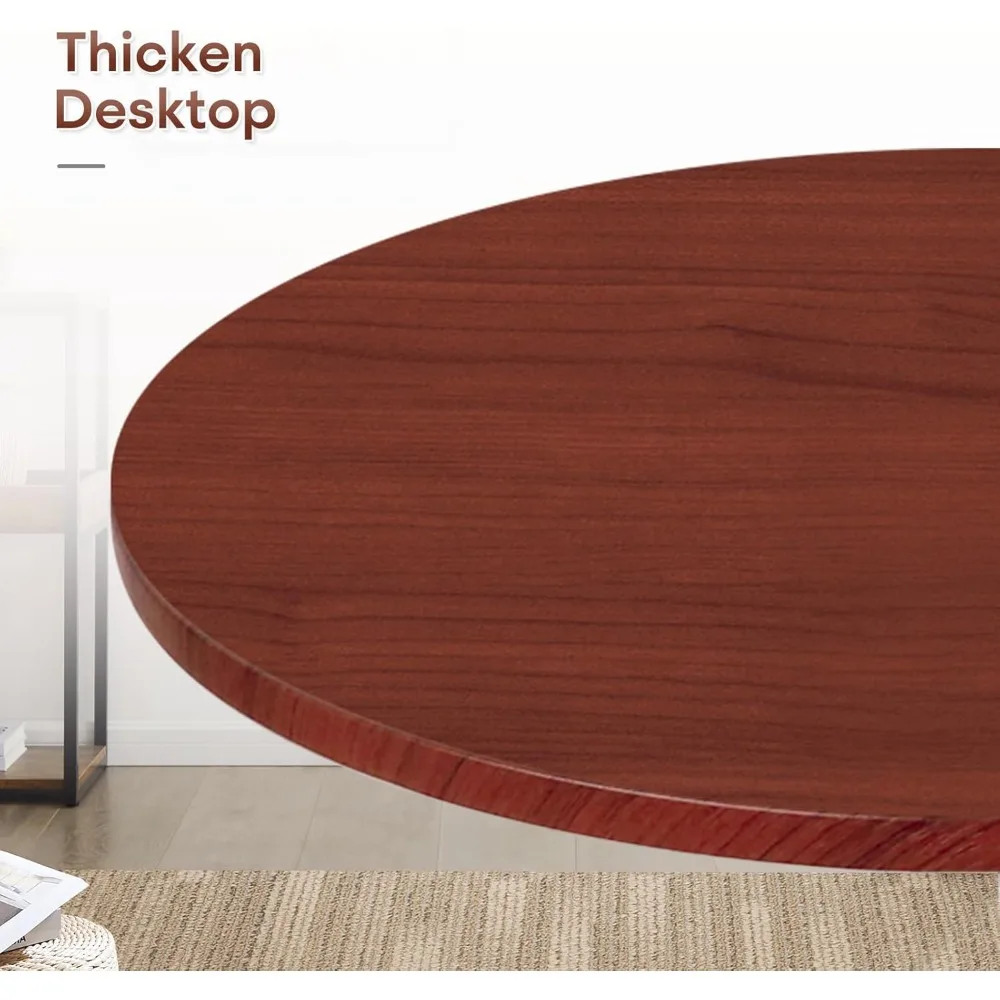 Meja Bar - Tinggi Dapat Disesuaikan, Model Pub dan Putar 360 Derajat, Meja Tinggi untuk Bar/Pub/Bistro dengan Permukaan MDF (Warna Kayu Merah)