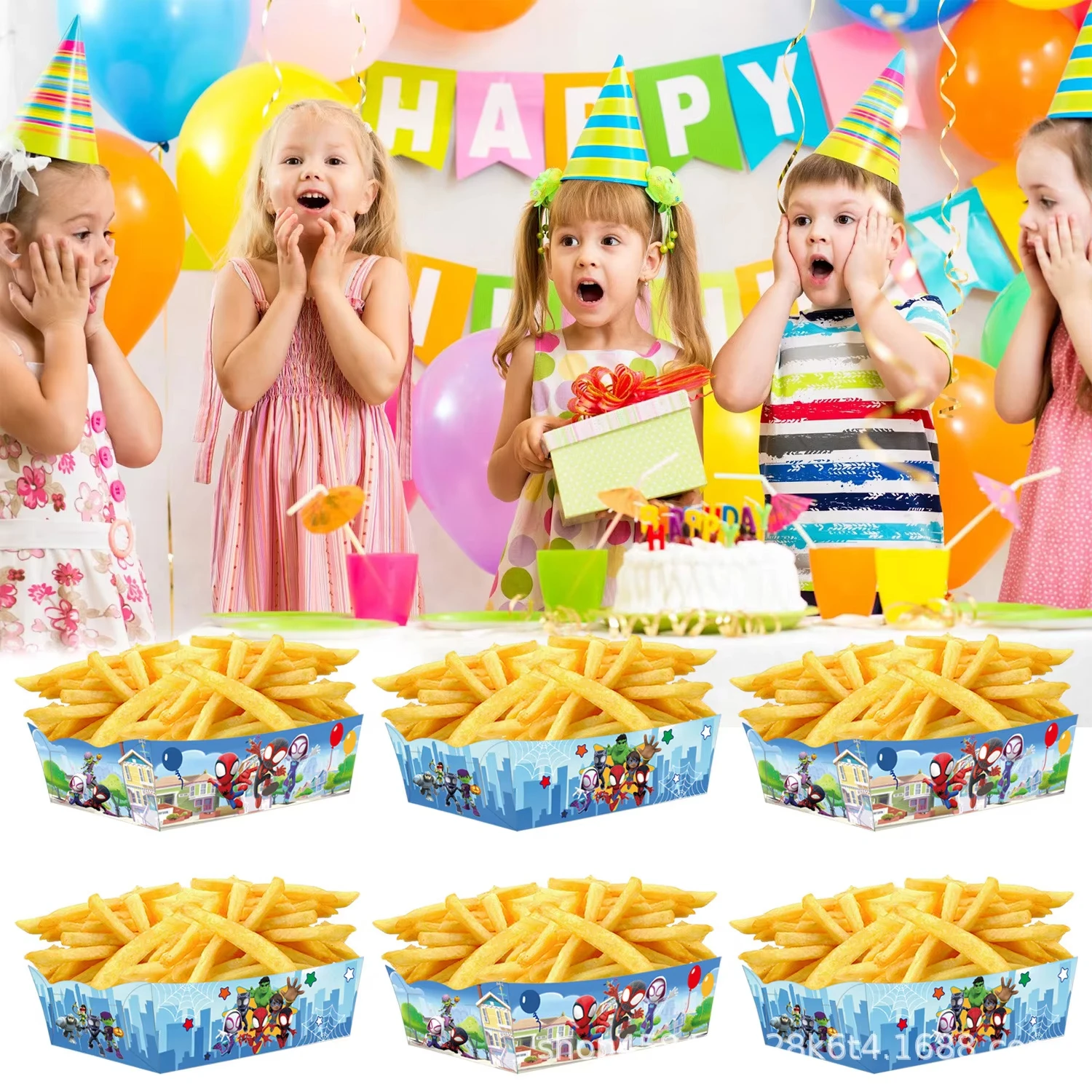 12/24pcs Spidey and His Amazing Friends Paper Food Serving Trays Spiderman Candy Snacks Popcorn Box Boys Kids Birthday Supplies view 5