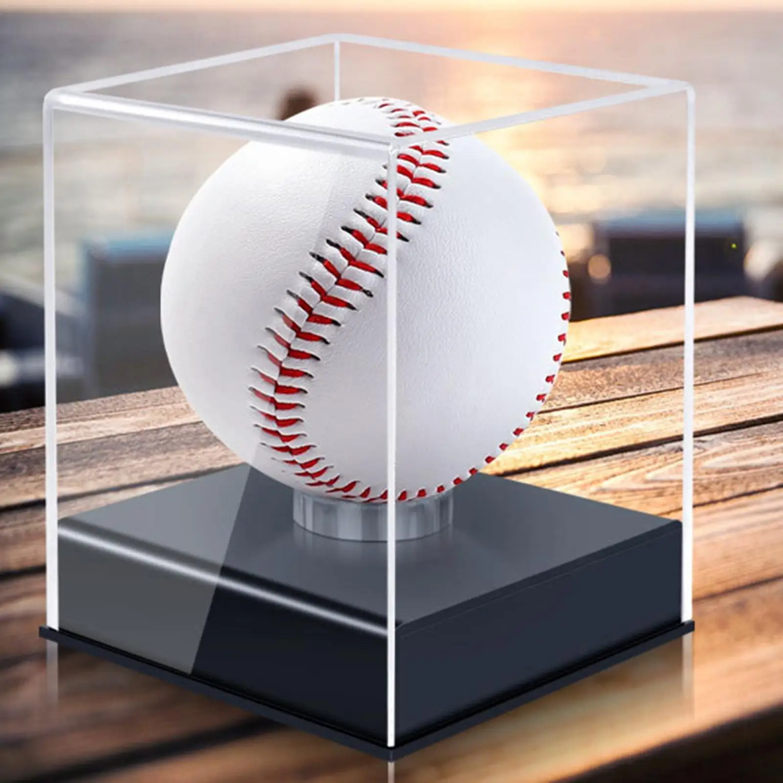 

Glass Hanging Baseball Showcase Dock Clear Acrylic Display Case for Official Size Baseball Collectibles