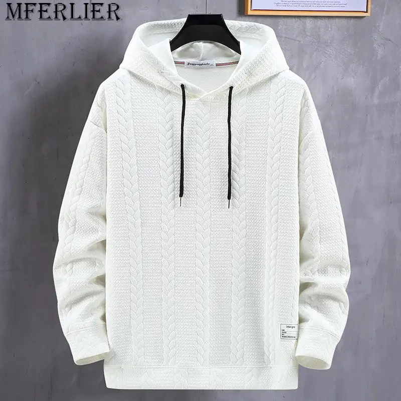 

Mens Hoodies Plus Size 10XL Solid Color Hoodie Spring Autumn Hooded Sweatshirt Male Big Size 9XL Pullover White Black 150kg