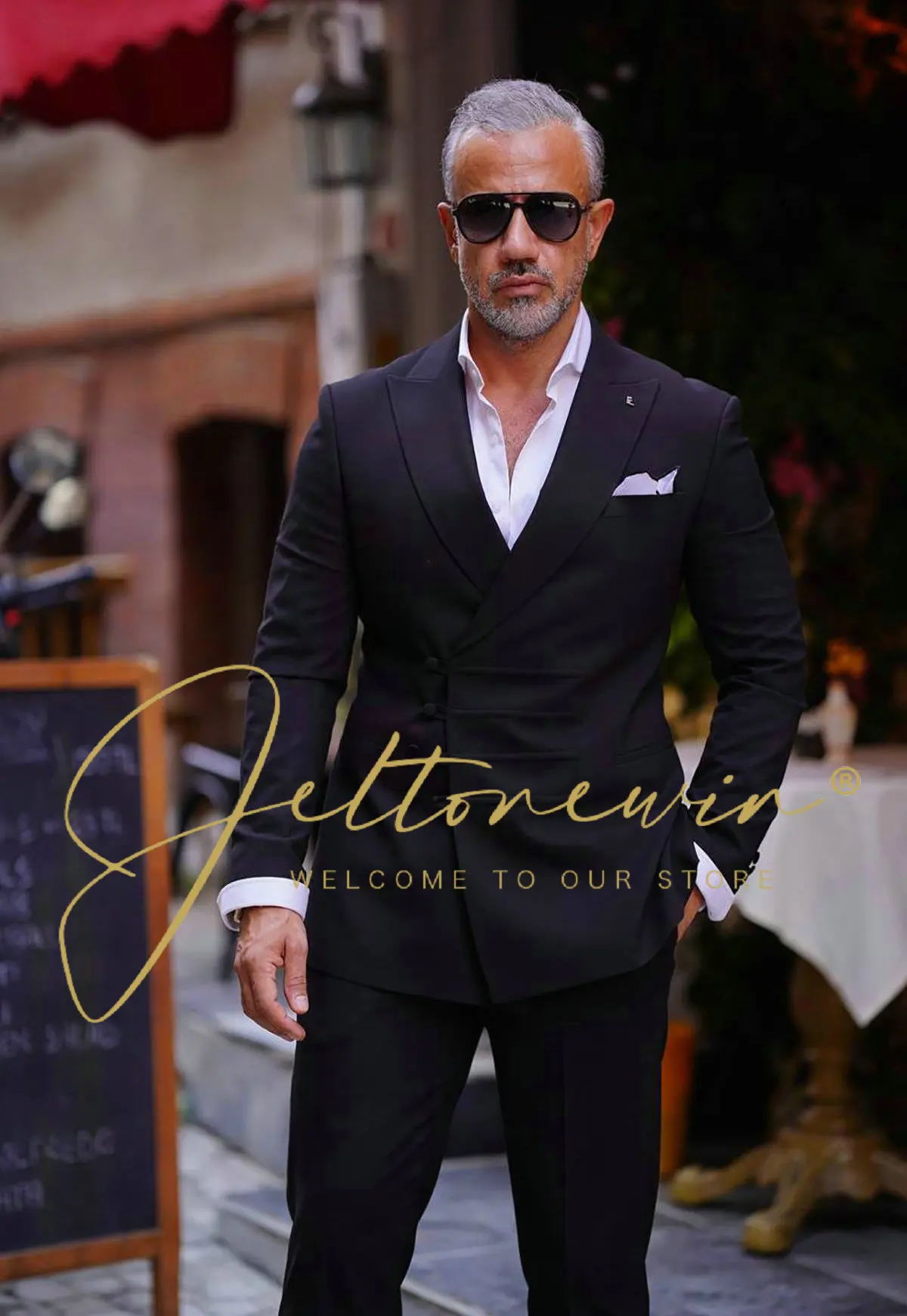 Men\'s Suit 2 Piece Double Breasted Blazer Design Wedding Groom Tuxedo Elegant Fashion Men\'s Dress Trajes Para Hombre
