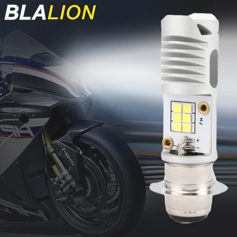 Blalion-LEDヘッドライト電球,デュアルカラー,超高輝度,オートバイのヘッドライト,h6スクーター,オートバイ,t19,p15d,cob,9-85v,5200lm