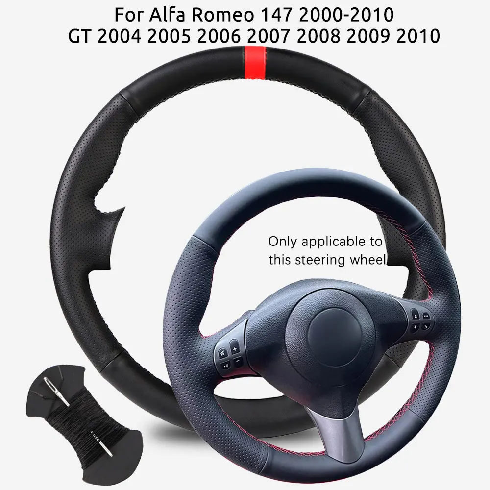 

Customized Car Steering Wheel Braiding Cover For Alfa Romeo 147 2000-2010 GT 2004 2005 2006 2007 2008 2009 2010 Steering Wrap