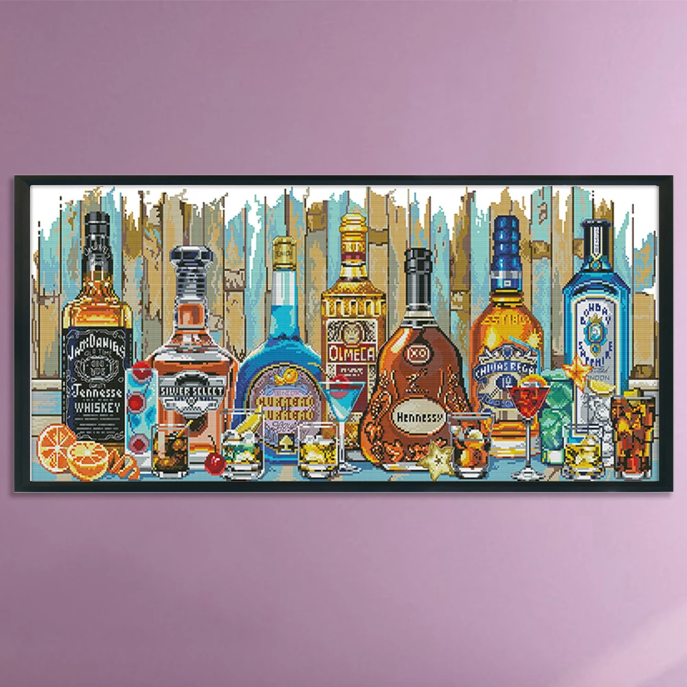 

Home Cross Stitch Kit 14CT Stamped Print Canvas Painting Embroidery DIY Handwork