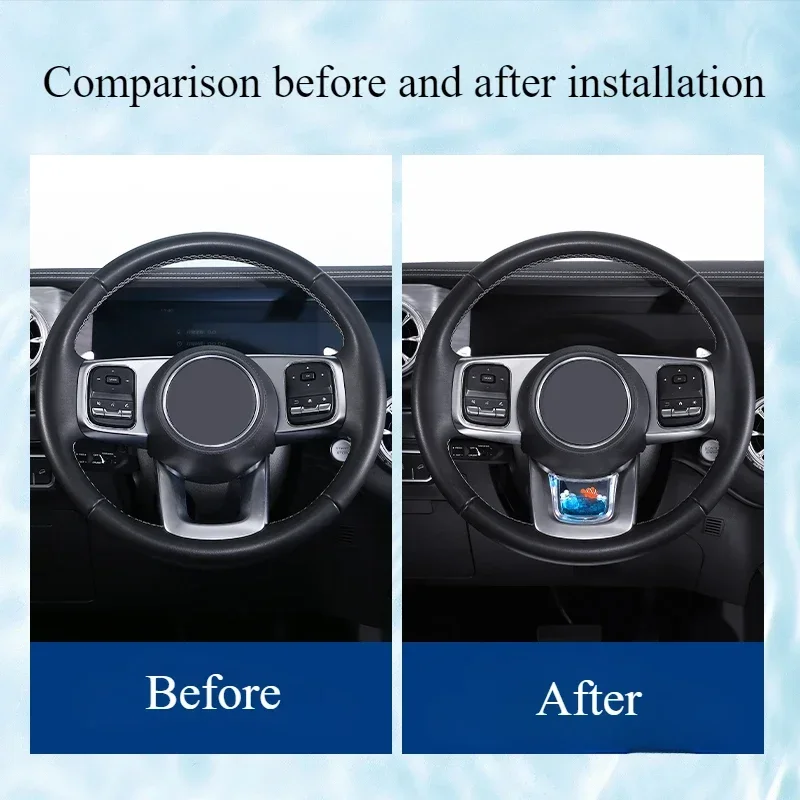 For Tank 300 2020-2024 Steering Wheel Decorative Panel Decorative Frame Sequins Fish Tank Car Interior Modification Accessories