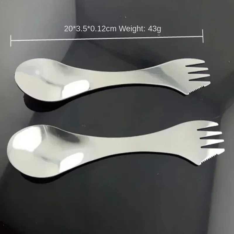 3 in 1 Stainless Gadget Spork Spoon Fork Cutlery Utensil Combo for Picnic Breakfast Lunch Dinner BBQ Outdoor Travel Camping